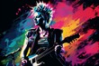 © juliars - Punk young woman rock concert. Fan singer. Generate Ai