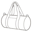 Boston Bag Design Flat Sketch Vector Illustration