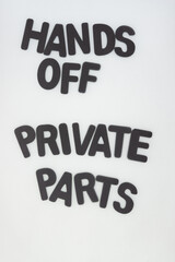 Sticker - hands off - private parts