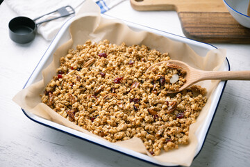 Wall Mural - homemade granola in iron pan