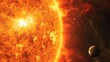 Close-up view of sun surface with violent activities.