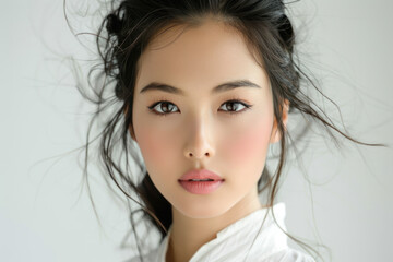 Wall Mural - Clean asian woman face and fresh skin for fashion and beauty care ads