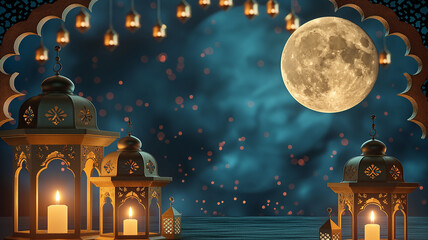 Wall Mural - Ramadan and moslim traditional holiday background