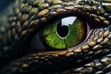 Fototapeta  - Reptilian eye closeup. Animal wildlife. Generate Ai