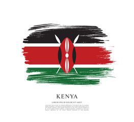 Flag of Kenya, brush stroke background