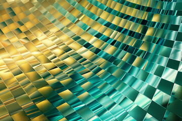 Wall Mural - abstract fractal background with golden and blue pattern, Generative Ai