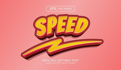 Wall Mural - Design editable text effect, speed 3d concept vector illustration
