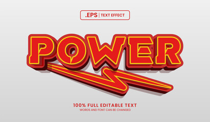 Wall Mural - Design editable text effect, power 3d concept vector illustration