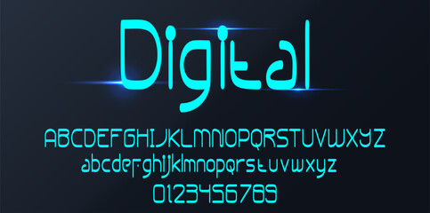 Digital alphabet Font
