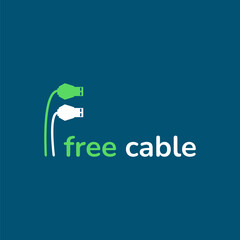 Simple cable logo with letter F shape. Suitable for electronics and technology businesses.