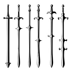 Wall Mural - Sword icons set vector