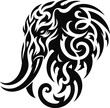 © orion - modern tribal tattoo elphant, abstract line art, minimalist contour. Vector