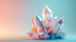 3d render of a geometric sculpture resembling a crystal formation in pastel tones