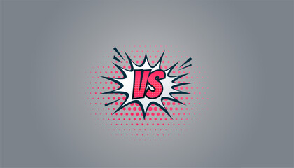 Wall Mural - comic style versus vs grey banner for competition or comparison