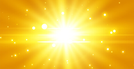 Wall Mural - abstract and shimmering sun flare yellow backdrop with a glittering effect