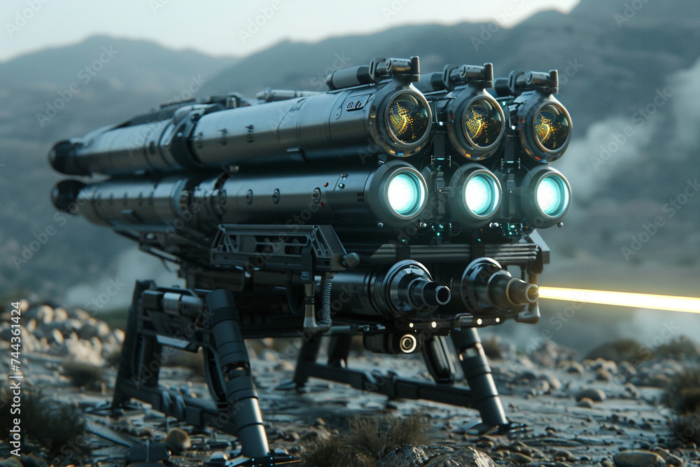 3d render of an AI assisted targeting system for precision guided munitions