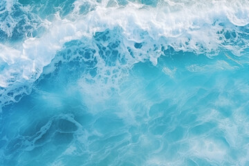 Sticker - Aerial view of ripple sea waves. Blue sea texture with waves. Water sea or ocean for background