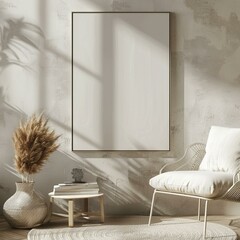 Wall Mural - Empty frame mock up in interior 