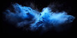 © Planetz - a blue splash painting on black background, blue powder dust paint blue explosion explode burst isolated splatter abstract. blue smoke or fog particles explosive special effect