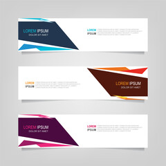 Wall Mural - set of modern polygonal vector abstract banner design web template