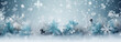 Flat lay winter header spruce twigs in the snow, Flat lay winter header: spruce twigs in the snow with Christmas decoration with copy space, Generative Ai
