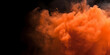 orange splash painting on black background, orange powder dust paint orange explosion explode burst isolated splatter abstract.orange smoke or fog particles explosive special effect