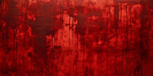 Red Paint Splatter On Redbackground, Red Blood Splatter On A Grunge Wall, Horror Wall, Halloween Wall, Red Vintage, Retro,red Splash Dripped Blood Textured Wall,banner Poster Design Wall