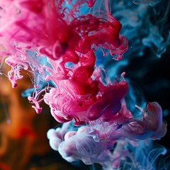 Sticker - a group of pink and blue smokes floating in the air