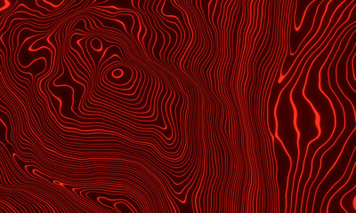 Wall Mural - Red contour lines. Topographic terrain.