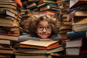 Child immersed in a book