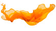 volumetric blot of orange paint in air or liquid water, isolated on transparent background, png file