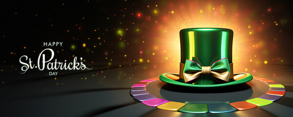 Poster - St. Patrick's Day Green Hat with a Bow Tie