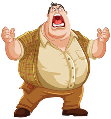 Poster - Cartoon of a man showing anger and frustration