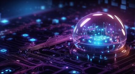 Abstract circuit lamp cyberspace design