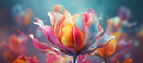 Fototapeta Kwiaty - colorful flower plants, blossom, watercolor 131