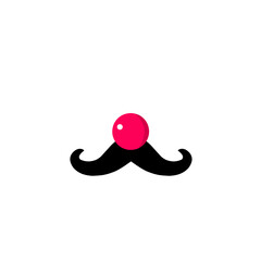 Sticker - Clown Red Nose and Mustach Illustration 