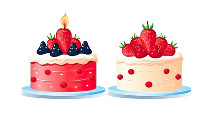 Wall Mural - birthday cake illustration in vector format, isolated on a white background