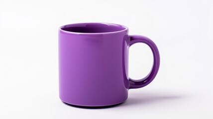 Purple mug close-up isolated on a white background