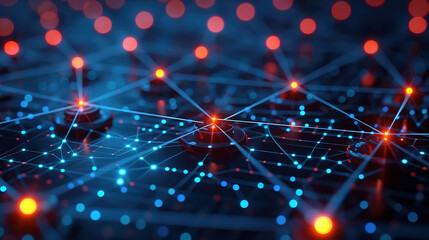 Digital business peer-to-peer connection illustration, futuristic exchange blockchain security datum networking tech structure, web banking information communication infrastructure