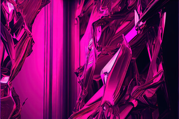 Wall Mural - abstract background with shattered magenta glass