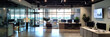 Corporate headquarters - high-tech building to house a large workforce for their business careers. Enterprise building lobby interior