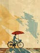 vintage bicycle on the background of map
