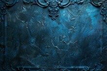 Blue Decorative Background With A Dark Design In The Style Of Stone - Dark Gothic Atmosphere With Jagged Edges Softbox Lighting Grid Based Illustration Created With Generative AI Technology