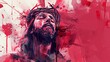 Jesus Christ on the cross. Artistic abstract religious background illustration