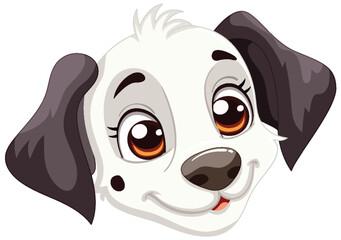 Poster - Cute vector illustration of a Dalmatian puppy's head