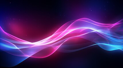 Futuristic Neon Lights Abstract: Vibrant Pink, Purple, and Blue Wave Patterns - Data Transfer Concept - Dynamic Wallpaper