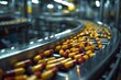 Pharmaceutical production line: medical vials and tablets manufacturing, automated process of drug production in modern pharmaceutical facilities, ensuring quality and efficiency