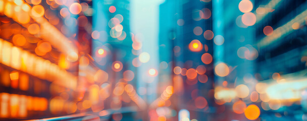 Wall Mural - abstract night lights, view of a modern futuristic cityscape. defocused image of an urban street bet