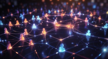 Wall Mural - Concept of networking in a corporation, dot connection