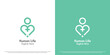 Health life logo design illustration. Silhouette of person shape plus cross health green eco bio balance fit fitness wellness healthcare. Mint geometric abstract minimal simple icon symbol.